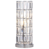 Wanda 20-inch Crystal Shade Bedside Table Lamp Silver